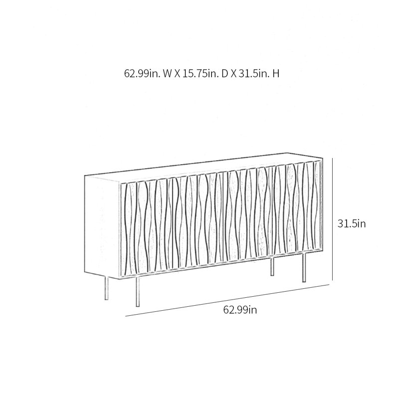 Retro Light Luxury Sideboard Cabinet