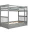 Lit superposé gris avec rangement Twintwin - Construction stable en échelles pour