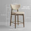 Tabouret de bar rembourré en bois massif (ensemble de 2)-1321156231