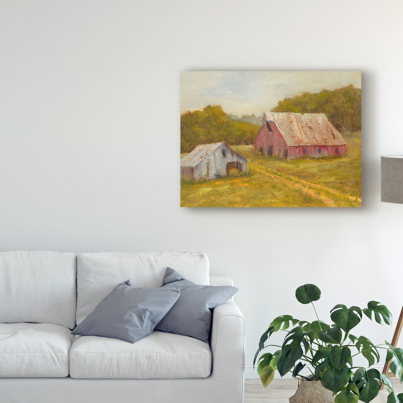 « country granges », peinture sur toile tendue, H 14 po x l 19 po x P 2 po