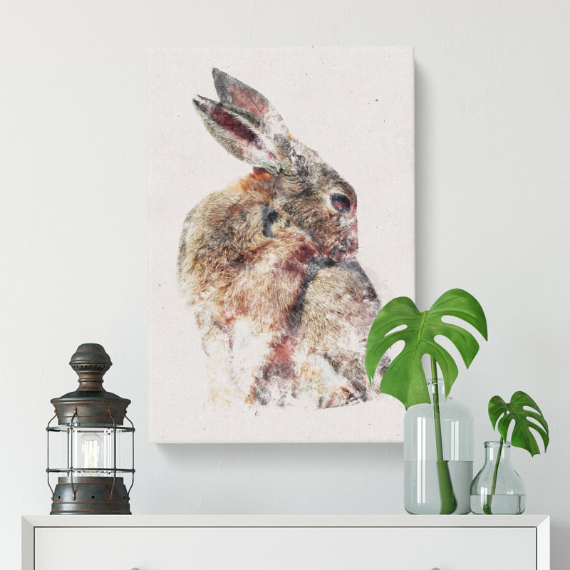 Brown Rabbit - Wrapped Canvas, 91cm H x 60cm W x 3cm D