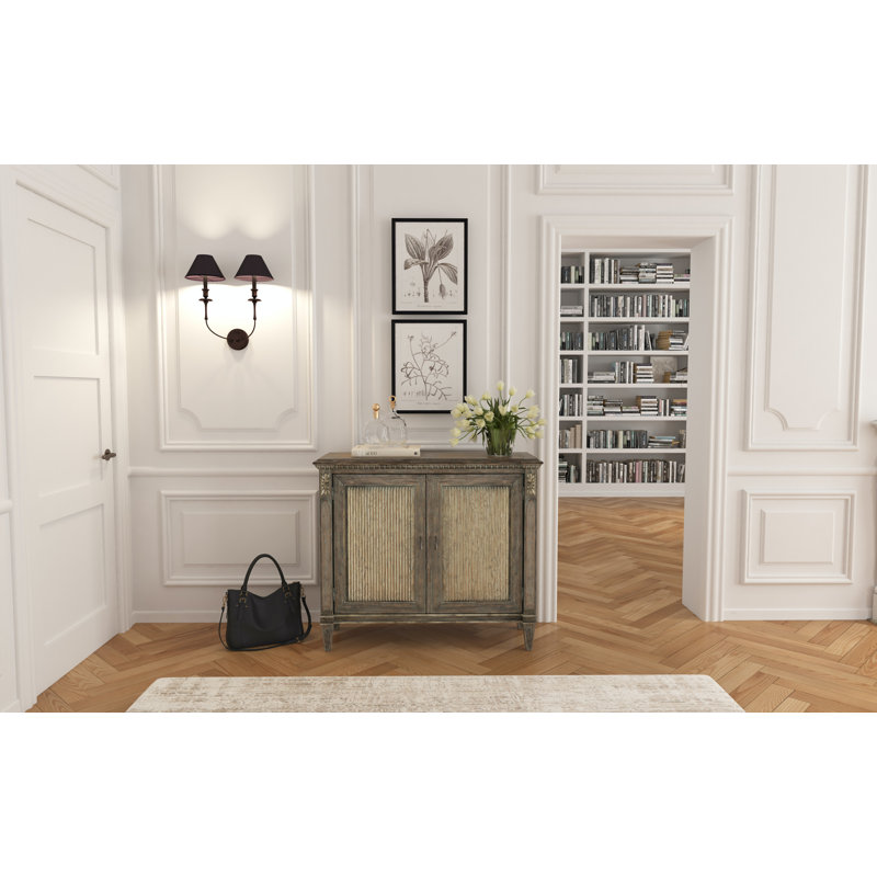 Quartz Gray Poplar and Oak 2-Drawer Accent Cabinet