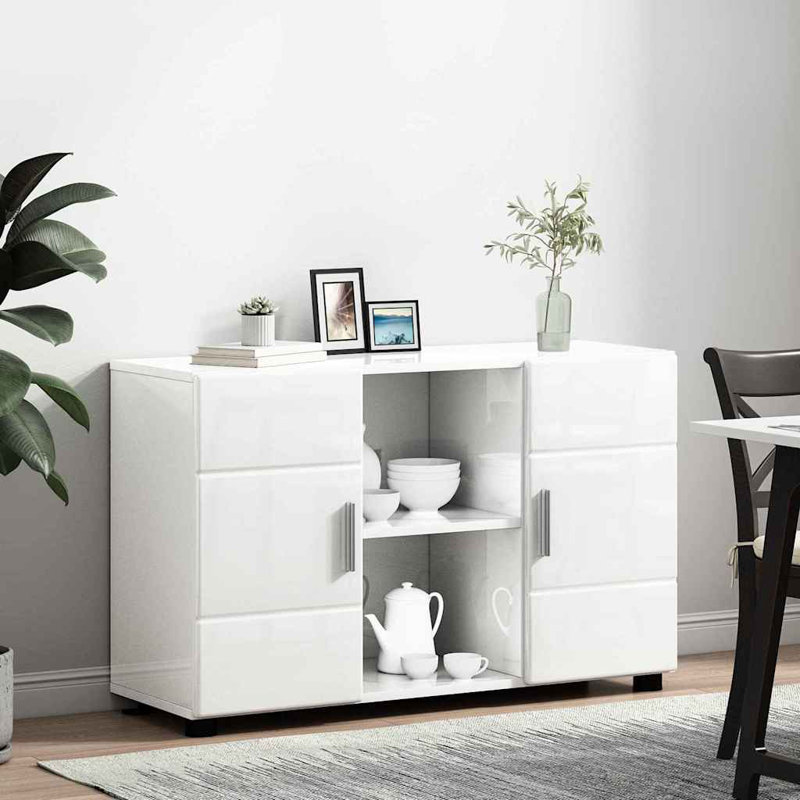 Rectangle Accent Cabinet, High Gloss White