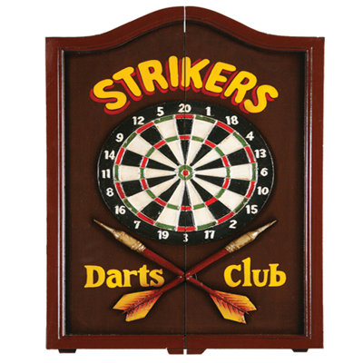 Strikers Dartboard Cabinet with Darts By RAM Game Room