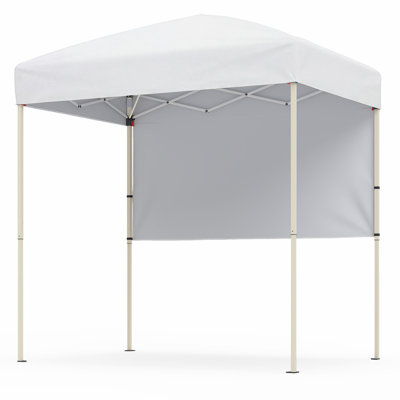 Auvent d'extérieur escamotable de 6 pi x 4 pi, demi-paroi latérale amovible et conception pliante à installation rapide en 1 minute, auvent imperméable UV50 + résistant à la décoloration