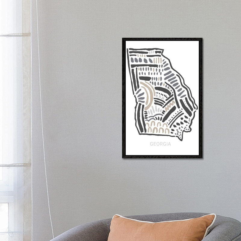 Georgia - Print on Canvas, 66.04 cm H x 45.72 cm W, Black Framed