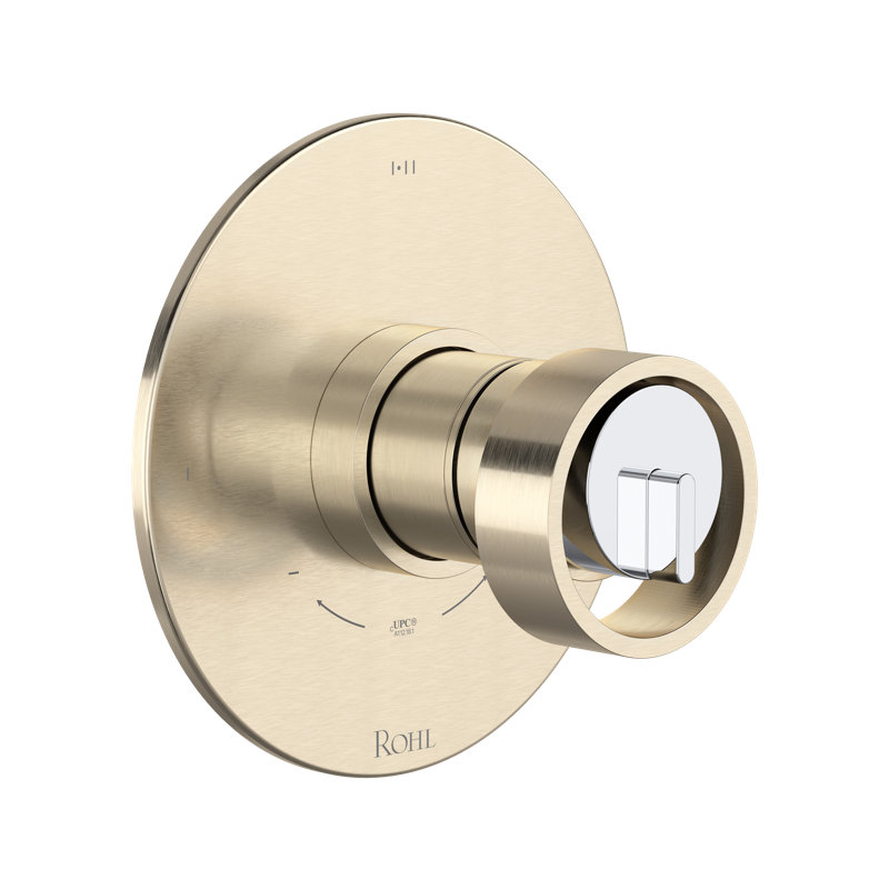 Eclissi Shower Wall Trim, Satin Nickel/Polished Chrome