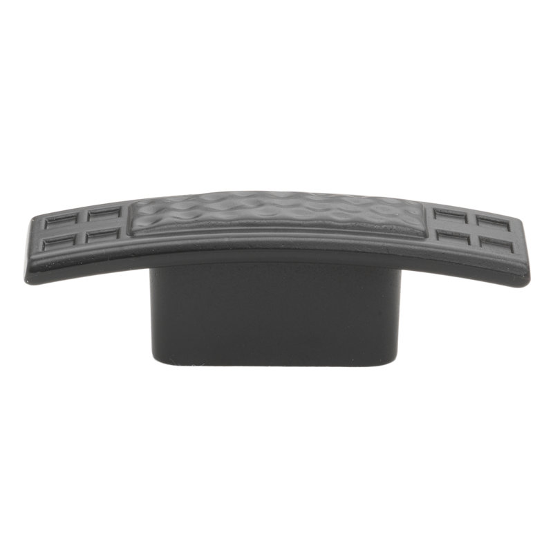 Oversized 2 1/2" Length Rectangle Knob, Matte Black