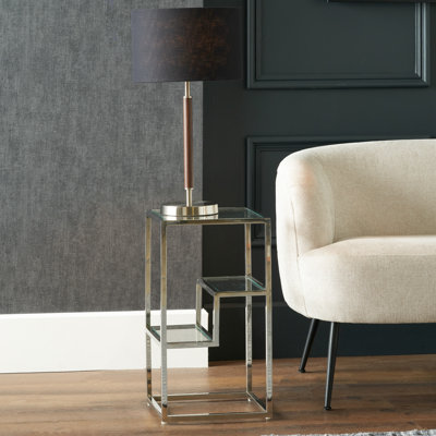 Yerkes Glass Top Frame End Table
