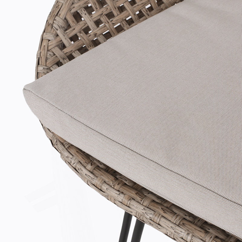 Tabouret de bar en PE avec coussins confortables et pieds en épingle à cheveux en métal durables pour une utilisation extérieure