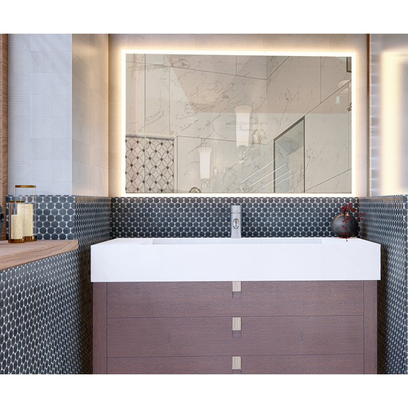 Plateau de meuble-lavabo simple 48 po avec lavabo Audrey, Blanc