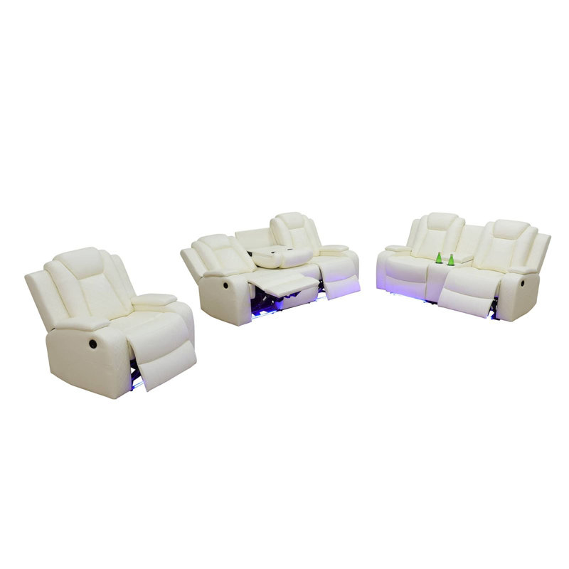 Fauteuil inclinable électrique avec lumière DEL, White
