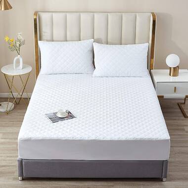 Whisper Organics, 100% Organic Cotton Mattress Protector - Breathable Cooling Quilted Fitted Mattress Pad Cover, GOTS Certified- Ivory Color, 17