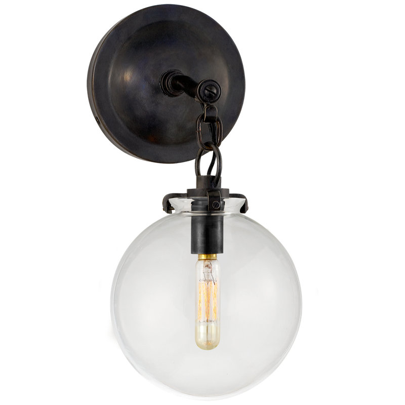 Thomas O'Brien Katie Small Globe Sconce, Bronze, Clear 