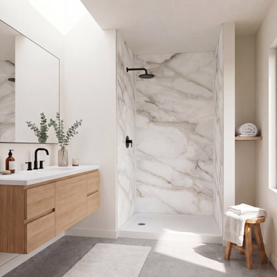 Ensemble de panneau de douche mural en aluminium 3 pièces Titan, 96 po de hauteur