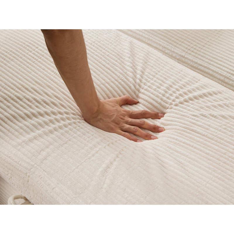 Méridienne surdimensionnée en velours côtelé moelleux, Beige