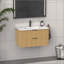 Meuble-lavabo cannelé avec lavabo et quincaillerie intégrés-130846704-130846706