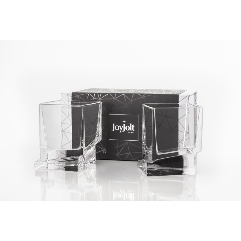 JoyJolt Carre Square Whiskey Glass, 10oz.