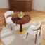 Φ Table de salle à manger ronde rétro en noyer de 80 cm avec base en laiton et bois massif. Table avec pieds en bois et base dorée, table pour 2 personnes pour petit espace