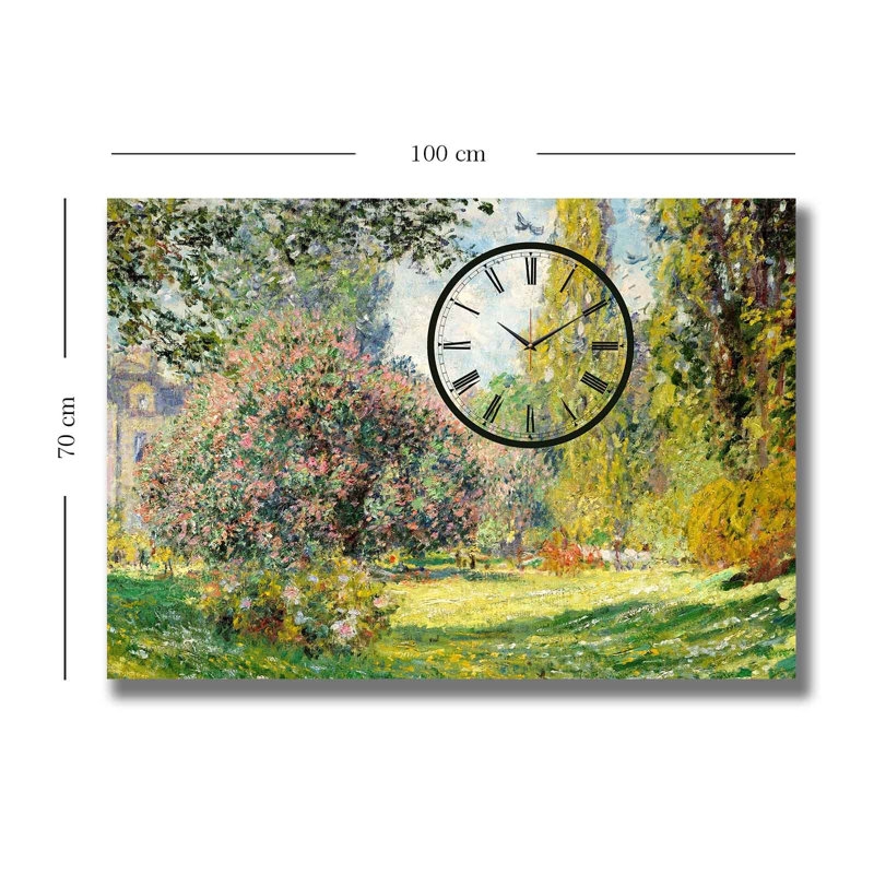 Elegant Canvas Wall Clock, 27.6 x 39.4 inches | 100% Suede Canvas with 100% Wooden Frame (Thickness: 1.1 inches) | Perfect for Home Décor, Stylish Timepiece for Living Room & Office, Unique Design