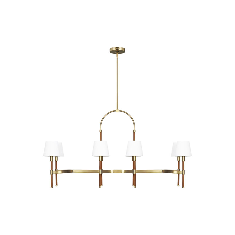 Katie 8 - Light Dimmable Geometric Chandelier, Time Worn Brass
