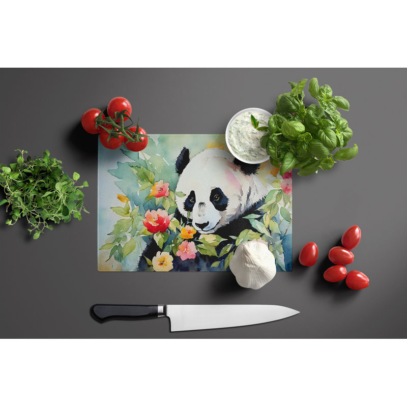 Panda Glass Cutting Board Large