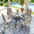 Ensemble repas pour 4 personnes avec chaises pivotantes 360 °