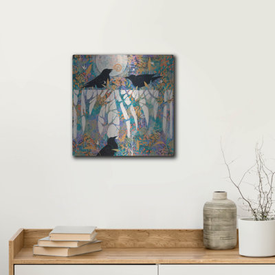  «Messagers Of The Forest» par Sue Davis, art mural en métal, 12 po x 12 po