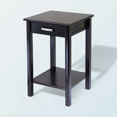 Selene End Table with 1-Drawer in Espresso-Finished, 30.92" H X 20.35" W X 20.34" D