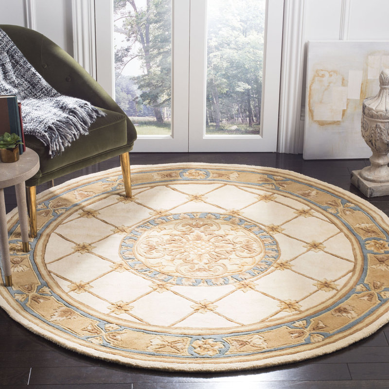 Naples Hand Tufted Wool Pile Oriental Rug, Round 6'