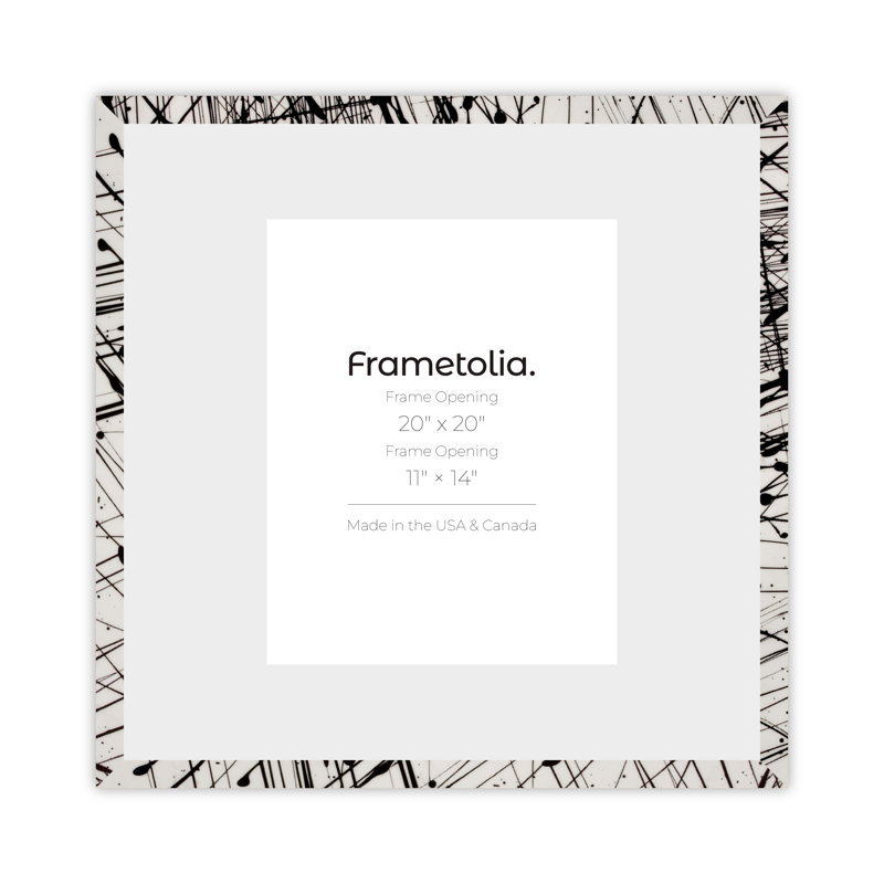 Cadre mural Frametolia Metro Fade Splash, Blanc/Noir, 20 po x 20 po, 11 po x 14 po