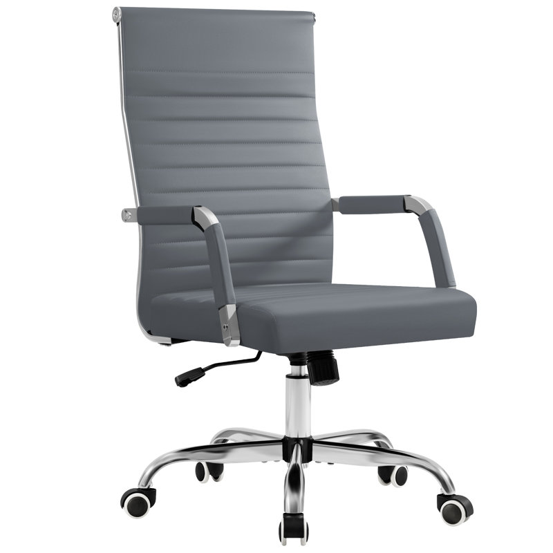 Wyndid Mid-Back Conference Chair with Arms, Gray