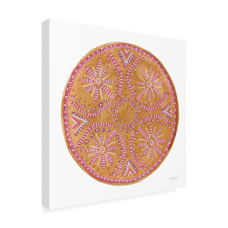 Art mural sur toile mandala de bolognaise, bologette, yvette de Saint-Amant, H 14 po x l 14 po