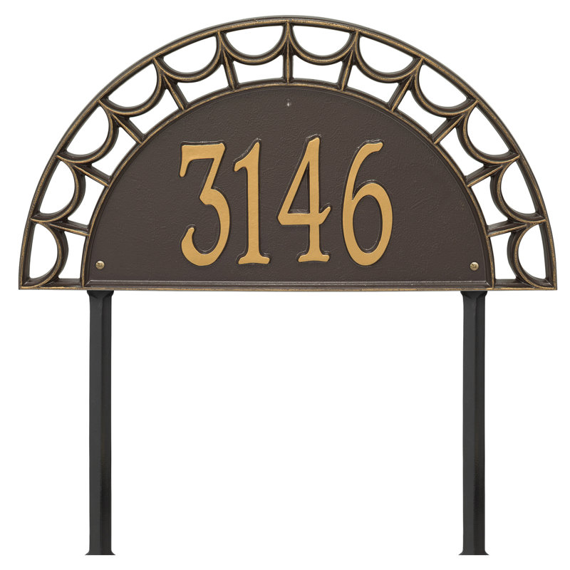 Signature Series 1-Line Lawn Address Sign, Bronze, Gold, Yes
