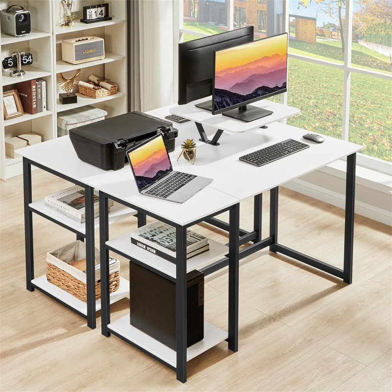 Antinarelli Metal Base Computer Table, White