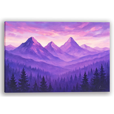 «Violet Peaks», toile tendue avec paysage de montagne