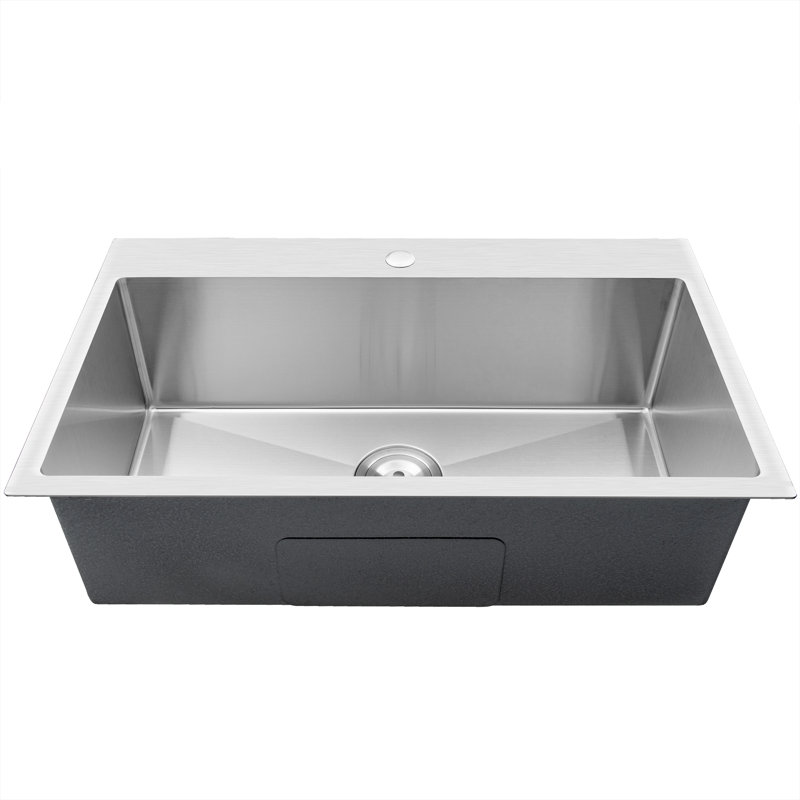 30" L x 18" W Drop-In Kitchen Sink with Faucet