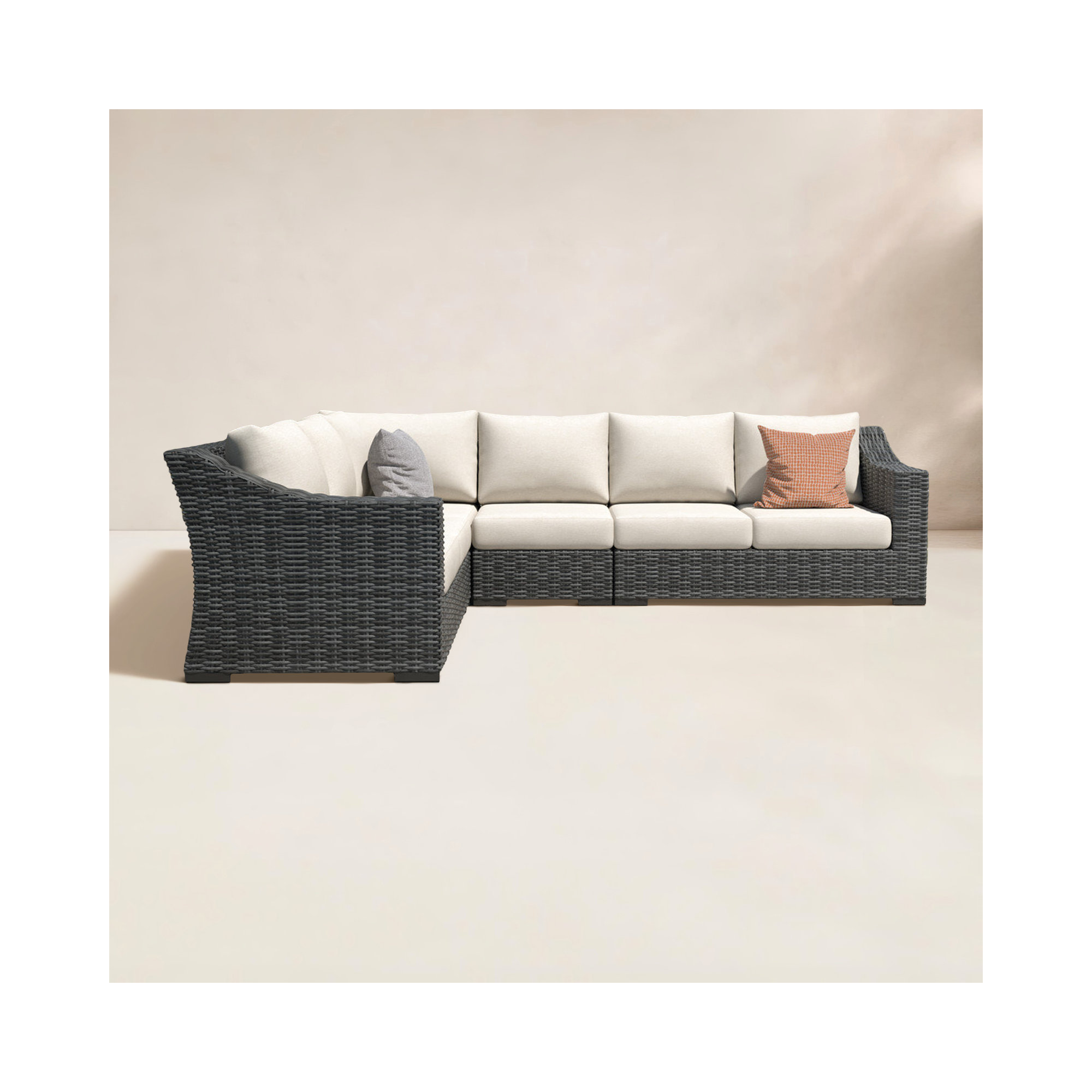 Eloisa Wicker 6 - Person Patio Conversation Set with Cushions, Gray