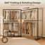 Heavy Duty Freestanding Clothes Rail, Garment Rack with 4 Rails & 360° Foldable Side Arms, Bottom Shelf, 180KG Load, Clothes Hanging Rail