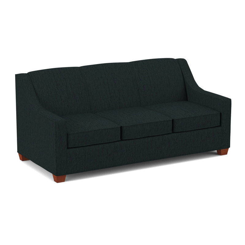 Phillips Square Arm Sofa with Reversible Cushions, Cardigan Coal, BM Cherry, 34.5" H x 76" W x 36" D