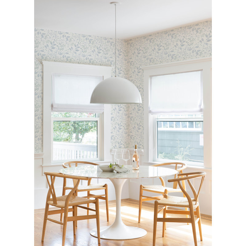 Rouleau de papier peint botanique L 33 pi x l 20,5 po Thatcham, Bleu clair