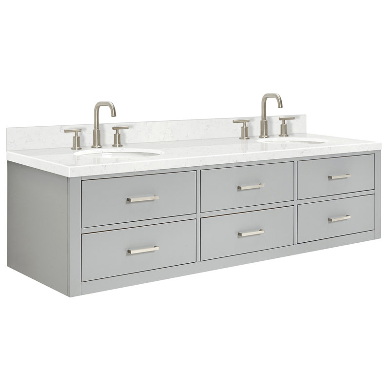 Macmullin 72.25'' W Double Vanity, Gray, 72"