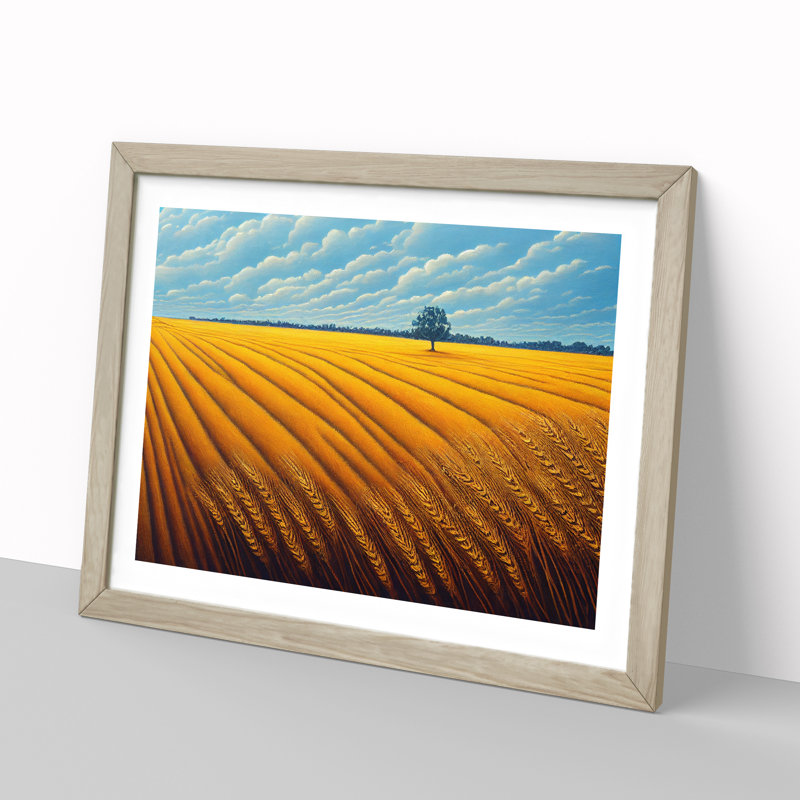Magical Wheat Field - Framed Print, 34cm H x 46cm W x 2cm D, Oak