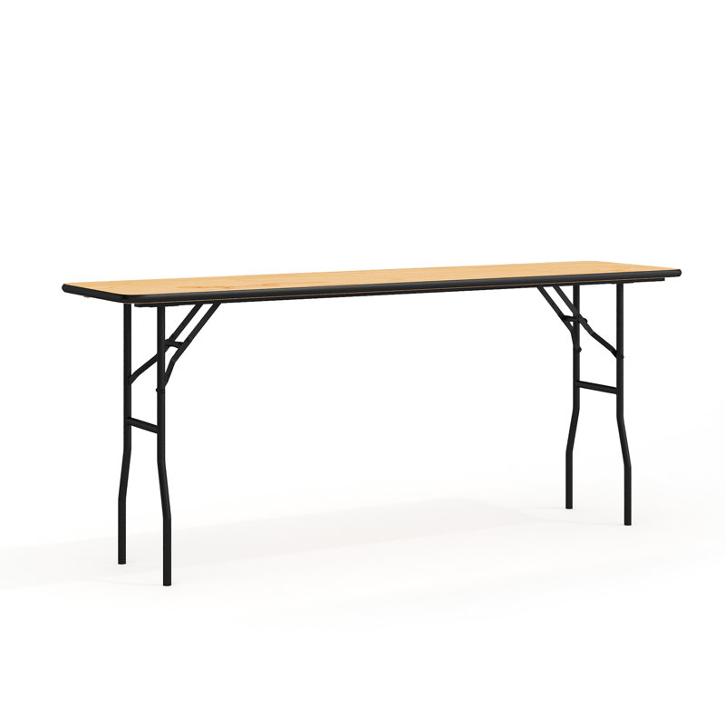 6-Foot Rectangular Wood Folding Training / Seminar Table with Smooth Clear Coated Finished Top
