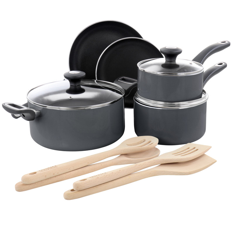 12 - Piece Aluminum Cookware Set, Gray
