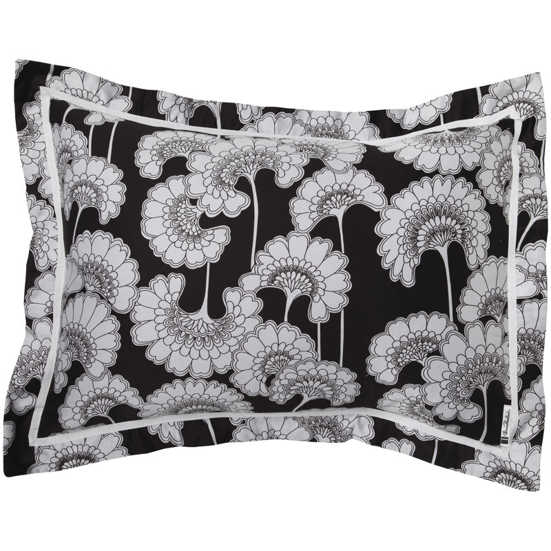 Taie décorative japonaise, Noir / gris clair, Européen