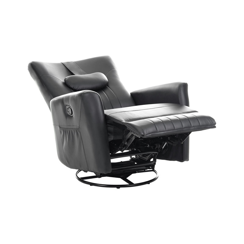Timitra 85 cm Wide Faux Leather Rocker and Swivel Recliner