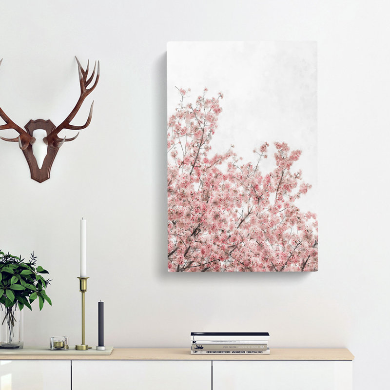Pink Cherry Tree - Wrapped Canvas Painting, 50cm H x 35cm W x 3cm D