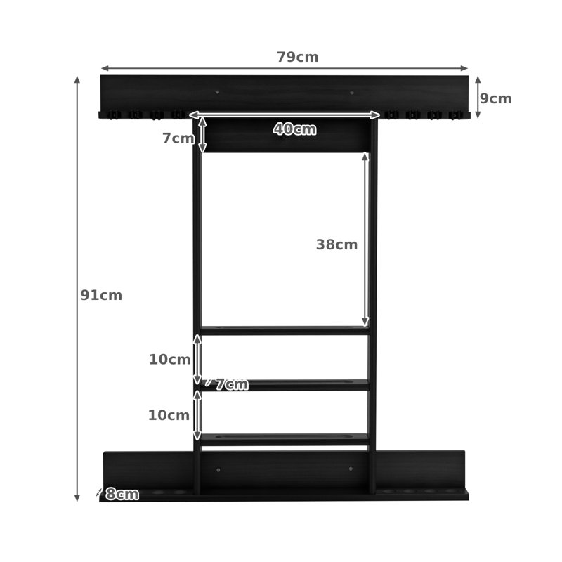Nakiah 17 Stories Pool Cue Rack