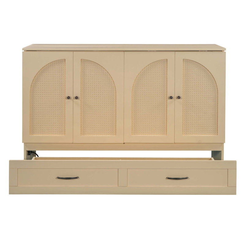 Lit escamotable avec grands tiroirs Murphy, Grand, Or